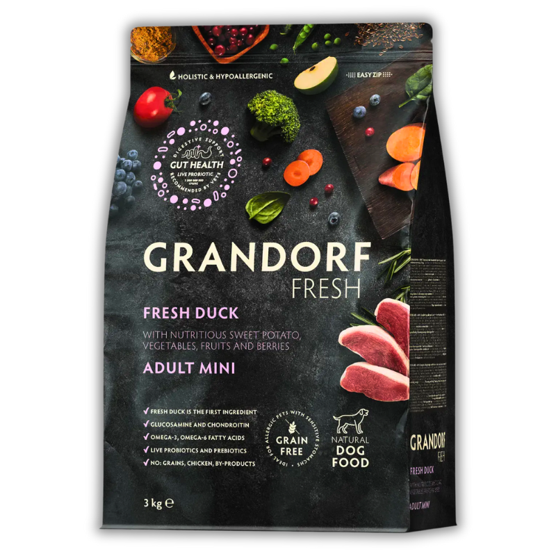 Grandorf FRESH DUCK & SWEET POTATO ADULT DOG MINI - Сухий корм для дорослих собак малих порід з качкою та бататом, 3 кг