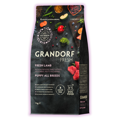 Grandorf FRESH LAMB & SWEET POTATO PUPPY - Сухий корм для цуценят з ягням та бататом, 1 кг