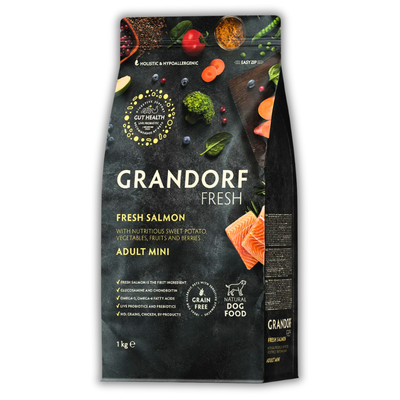 Grandorf FRESH SALMON & SWEET POTATO ADULT DOG MINI - Сухий корм для дорослих собак малих порід з лососем та бататом, 1 кг