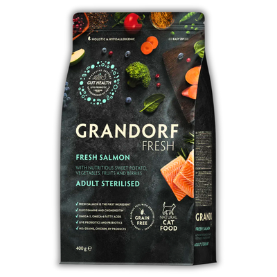 Сухий корм Grandorf Fresh Salmon & Sweet Potato Adult Sterilised Cat All Breeds 400г