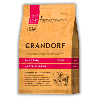 Упаковку сухого корму Grandorf Lamb & Turkey Adult Dog Medium & Maxi Breeds 3 кг