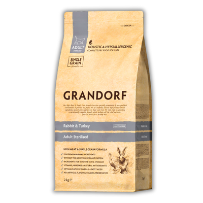 Сухий корм Grandorf Rabbit & Turkey Adult Sterilised Cat All Breeds 2кг