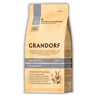Сухий корм Grandorf Rabbit & Turkey Adult Sterilised Cat All Breeds 400г