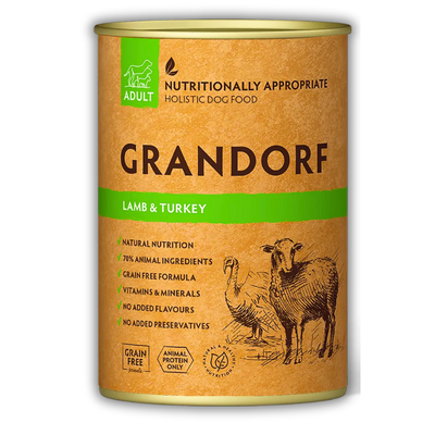 Банка волого корму Grandorf Wet Lamb & Turkey Adult Dog All Breeds 400г