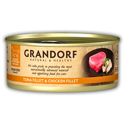 Банка вологого корму Grandorf Wet Tuna & Chicken Fillet Adult Cat All Breeds 70г