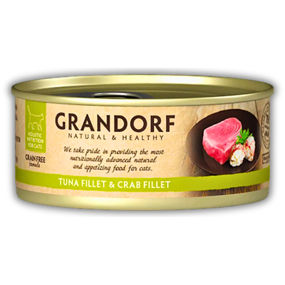 Банка вологого корму Grandorf Wet Tuna & Crab Fillet Adult Cat All Breeds 70г