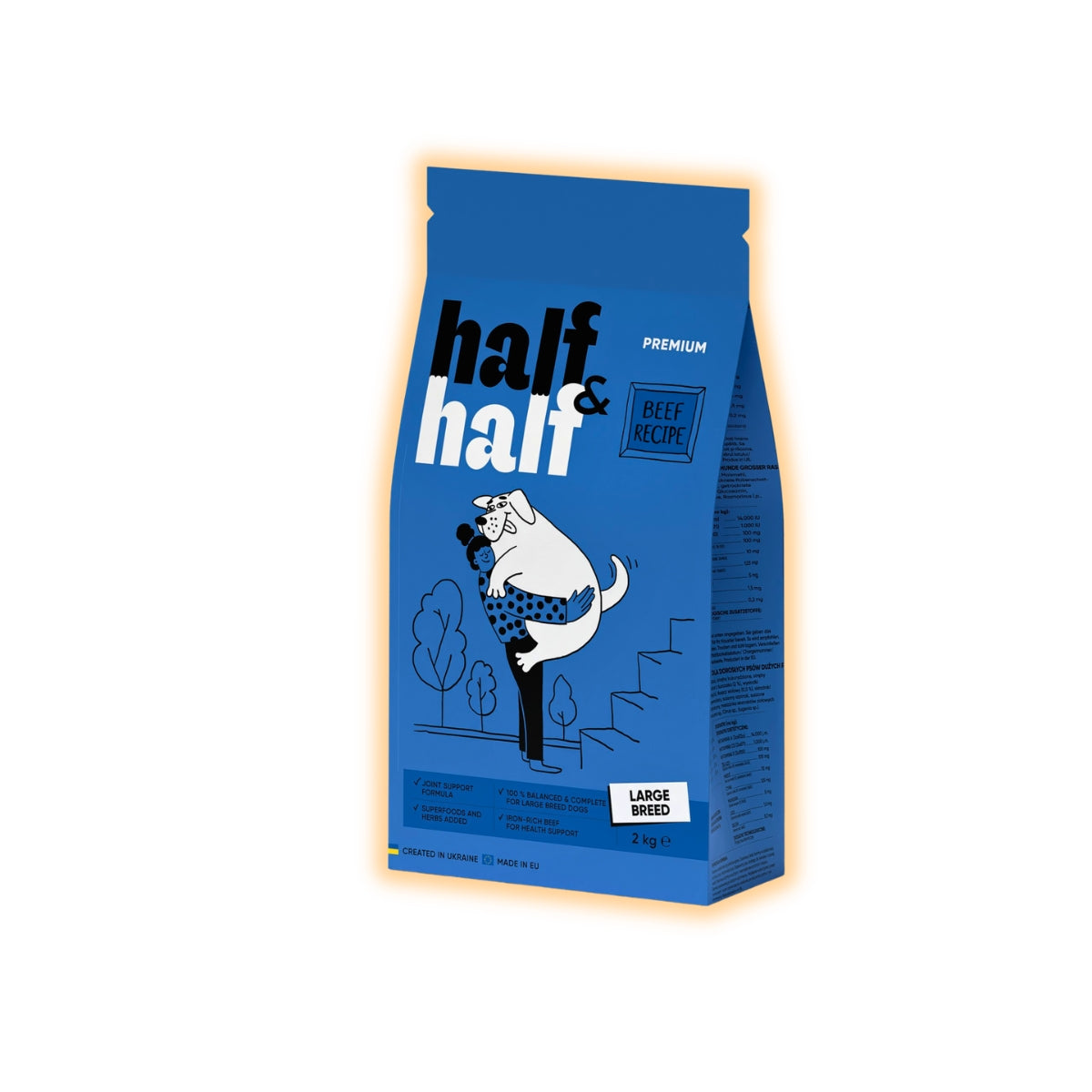 Cухий корм для собак Half&Half Large Breed 2 кг - яловичина - pawow.com.ua