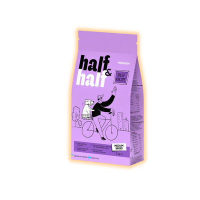 Cухий корм для собак Half&Half Medium Breed 2 кг - яловичина - pawow.com.ua