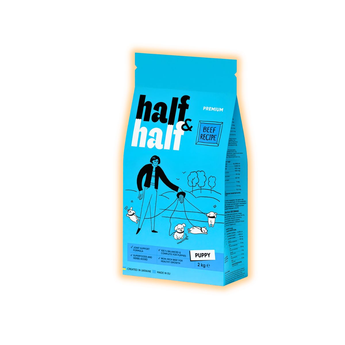 Cухий корм для цуценят Half&Half Puppy 2 кг - яловичина - pawow.com.ua