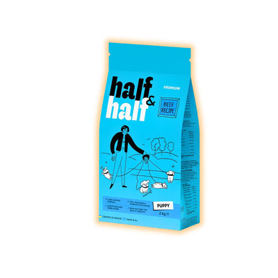 Cухий корм для цуценят Half&Half Puppy 2 кг - яловичина - pawow.com.ua