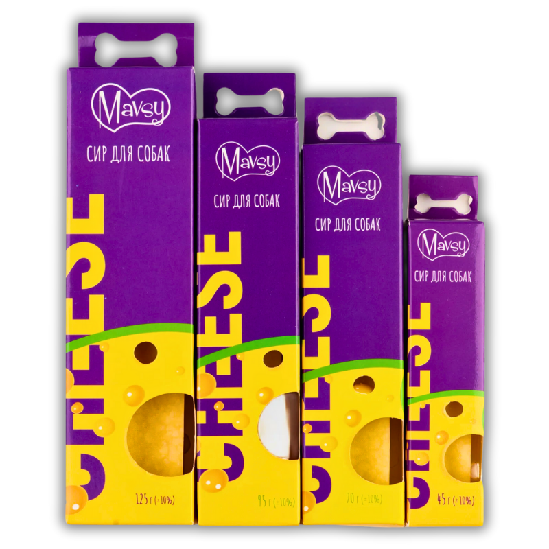 Упаковка ласощів Mavsy Cheese Stick усіх розмірів