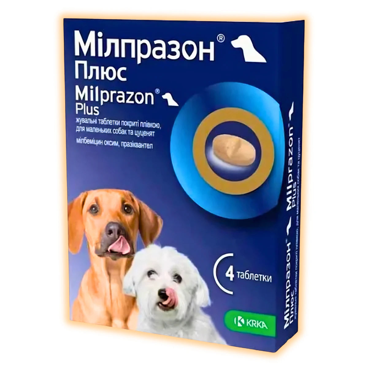 Мілпразон Плюс Таблетки від глистів для собак вагою до 5 кг, 4 шт - pawow.com.ua