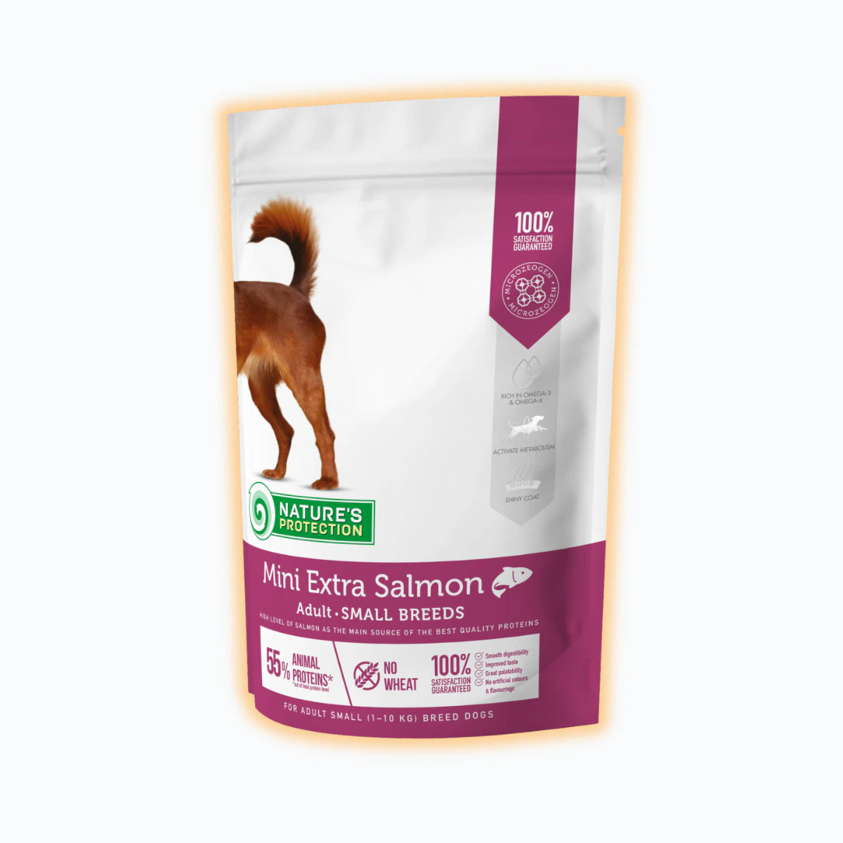Nature's Protection Mini Extra Salmon Adult Small Breeds Сухий корм для дорослих собак малих порід з лососем, 500 г - pawow.com.ua