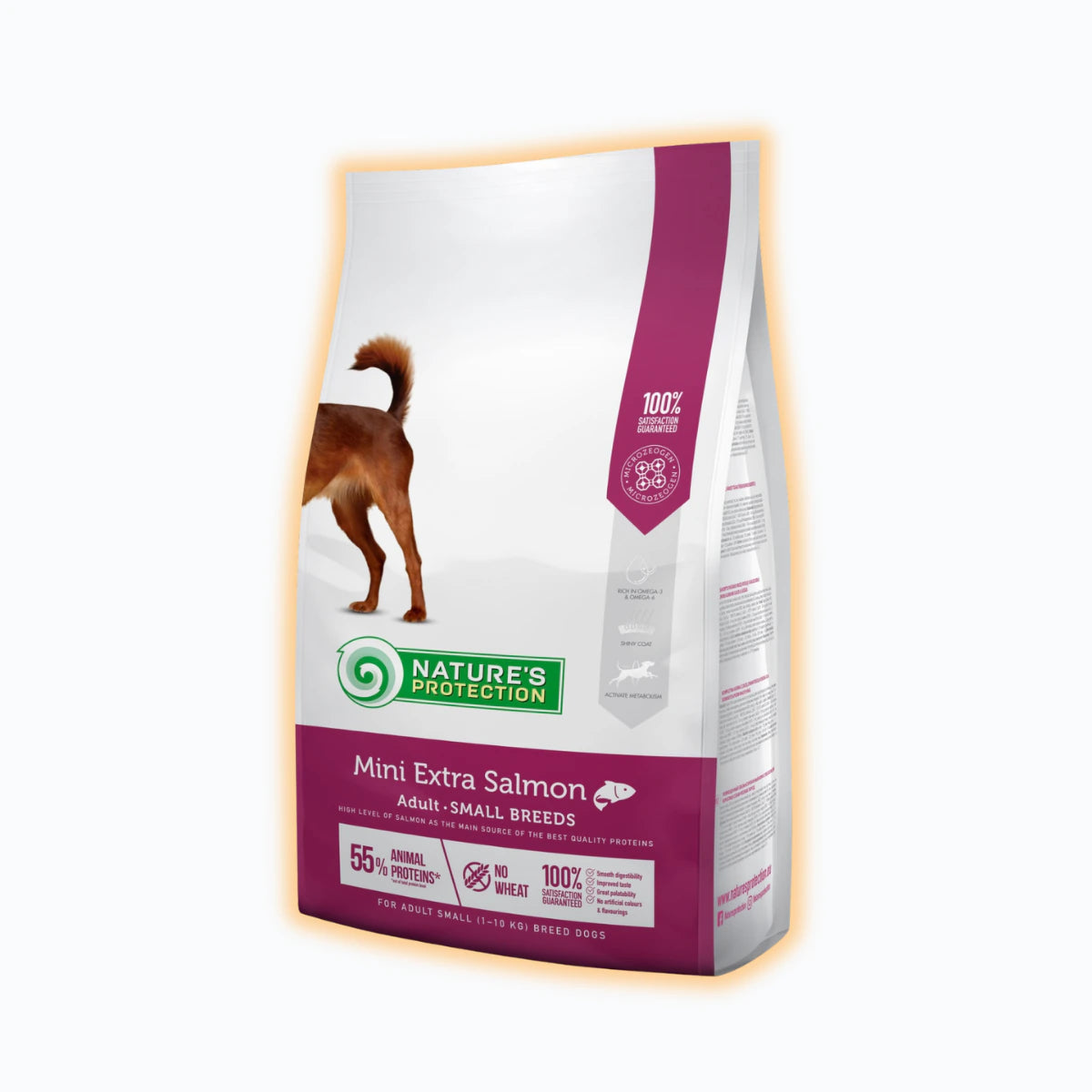 Nature's Protection Mini Extra Salmon Adult Small Breeds Сухий корм для дорослих собак малих порід з лососем, 2 кг - pawow.com.ua