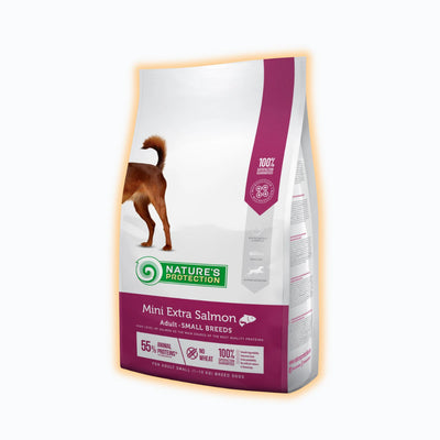 Nature's Protection Mini Extra Salmon Adult Small Breeds Сухий корм для дорослих собак малих порід з лососем, 2 кг - pawow.com.ua