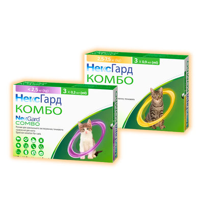 НексГард Комбо Краплі від бліх, кліщів і глистів для котів - pawow.com.ua