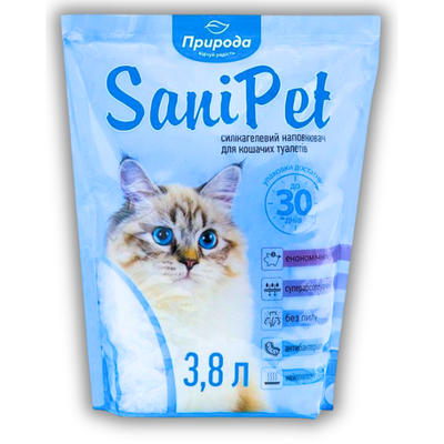 Наповнювач Природа Sani Pet для котячого туалету силікагелевий 3,8 л