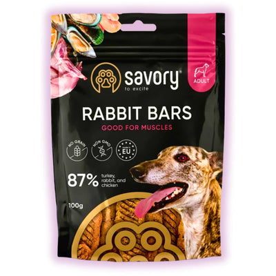 Джерки Savory Bars With Rabbit, батончики з кроликом, 100 г