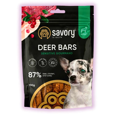Джерки Savory Bars With Venison, батончики з олениною, 100 г