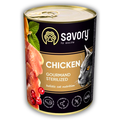 Savory консерви з куркою для стерилізованих котьо усіх порід