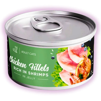Корм вологий Savory Chicken Fillets rich in Shrimp in Jelly for Adult Cats філе курки з креветками в желе для дорослих котів