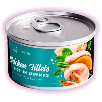 Корм вологий Savory Chicken Fillets rich in Shrimps in Jelly for Kittens філе курки з креветками в желе для кошенят, 70 г