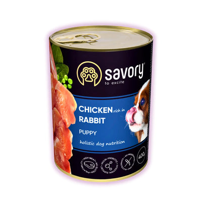 Savory Puppy вологий корм для цуценят 400 г - курка і кролик