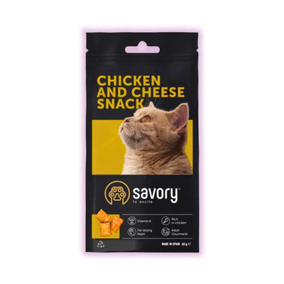 Savory Chicken and Cheese Snack ласощі для котів 60 г - курка та сир