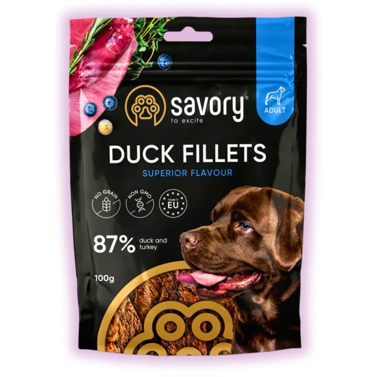 Джерки Savory Fillet Turkey With Duck, філе індички з качкою, 100 г