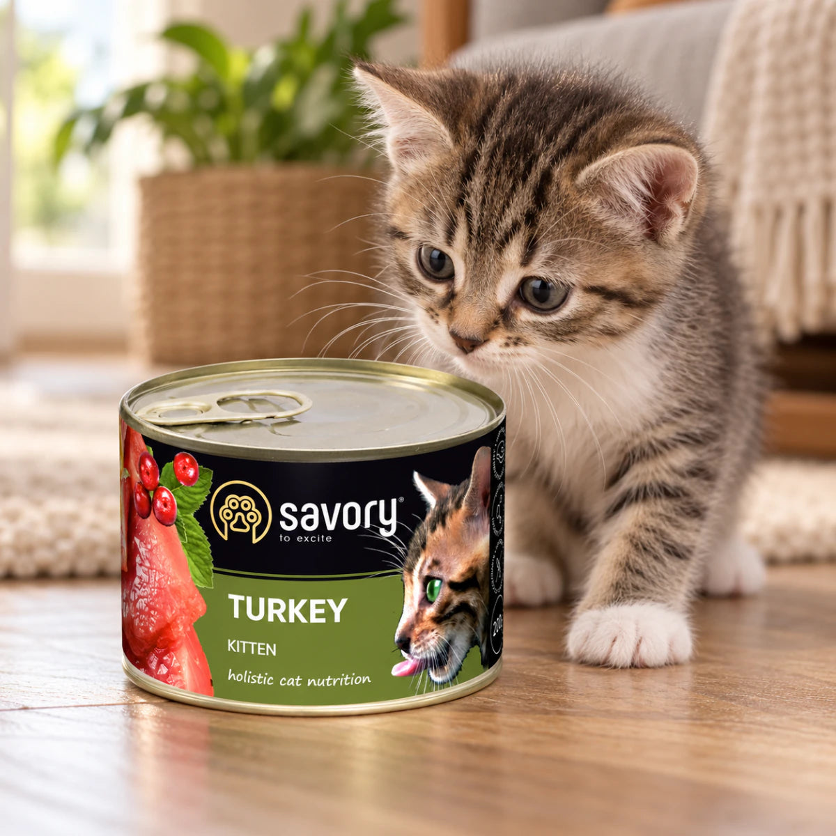 Корм вологий Savory Kitten Turkey паштет для кошенят з індичкою 200 г, промофото - pawow.com.ua