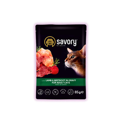 Savory Adult вологий корм для котів 85 г - ягня та буряк
