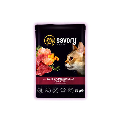 Savory Kitten вологий корм для кошенят 85 г - ягня та гарбуз