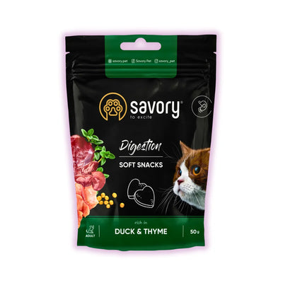 Savory Digestion ласощі для котів 50 г - качка з тимином