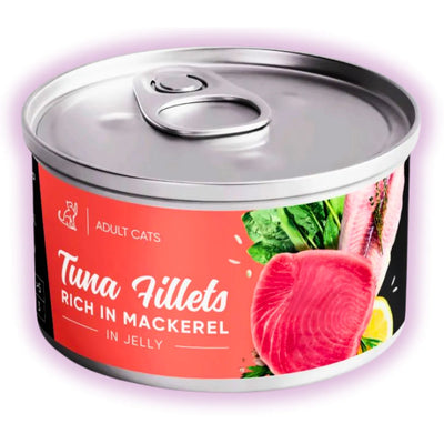 Корм вологий Savory Tuna Fillets rich in Mackerel in Jelly for Adult Cats філе тунця з макреллю в желе для дорослих котів