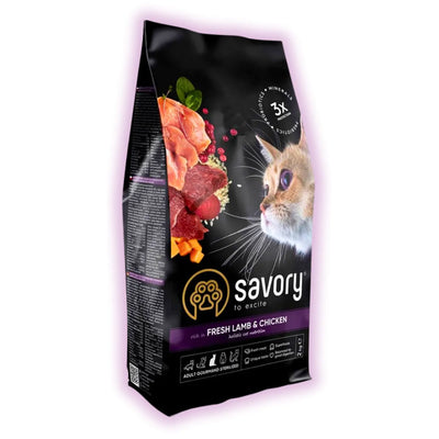 Корм сухий Savory Adult Cat Steril Fresh Lamb and Chicken для стерилізованих котів з ягнятиною та куркою 400 г