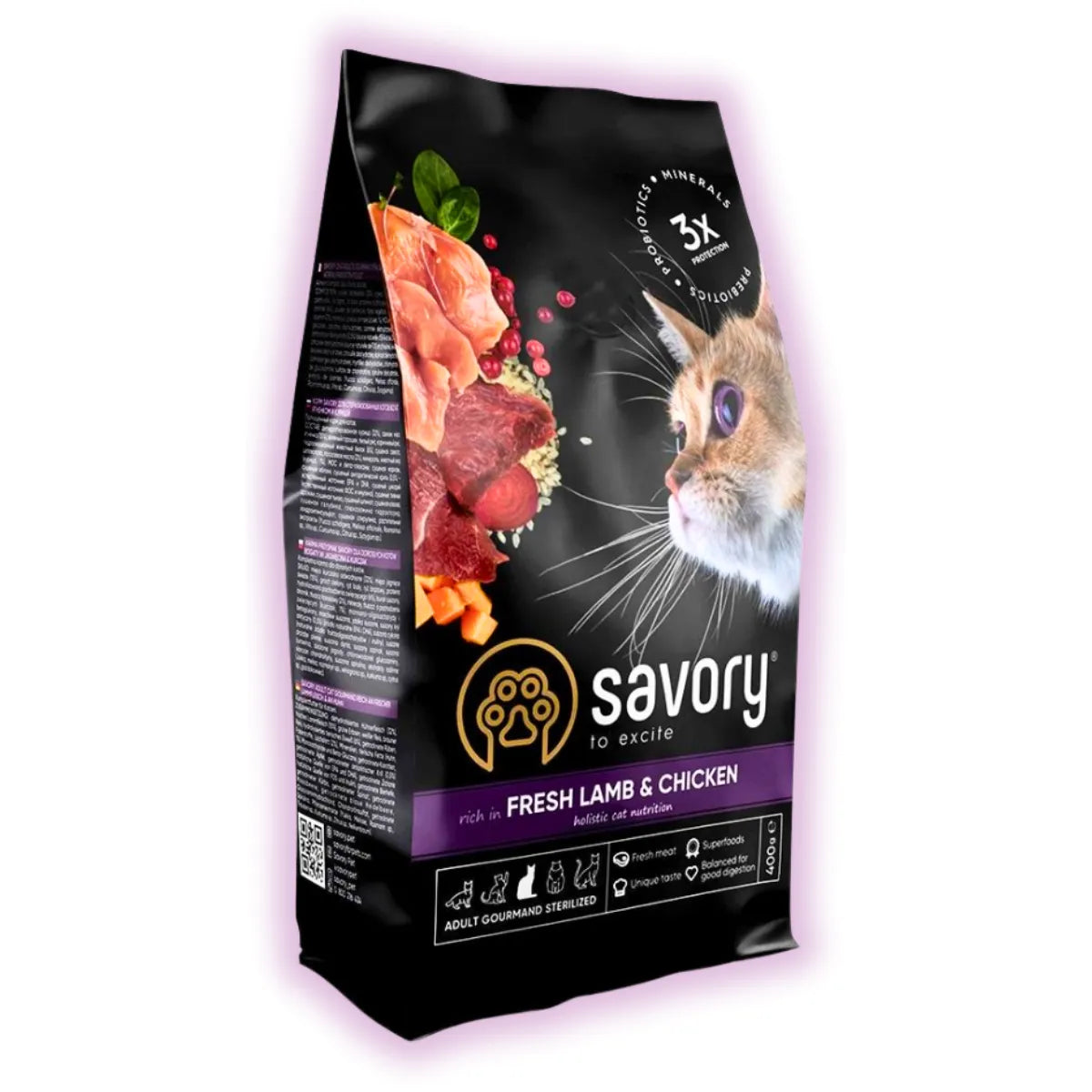 Корм сухий Savory Adult Cat Steril Fresh Lamb and Chicken для стерилізованих котів з ягнятиною та куркою 2 кг