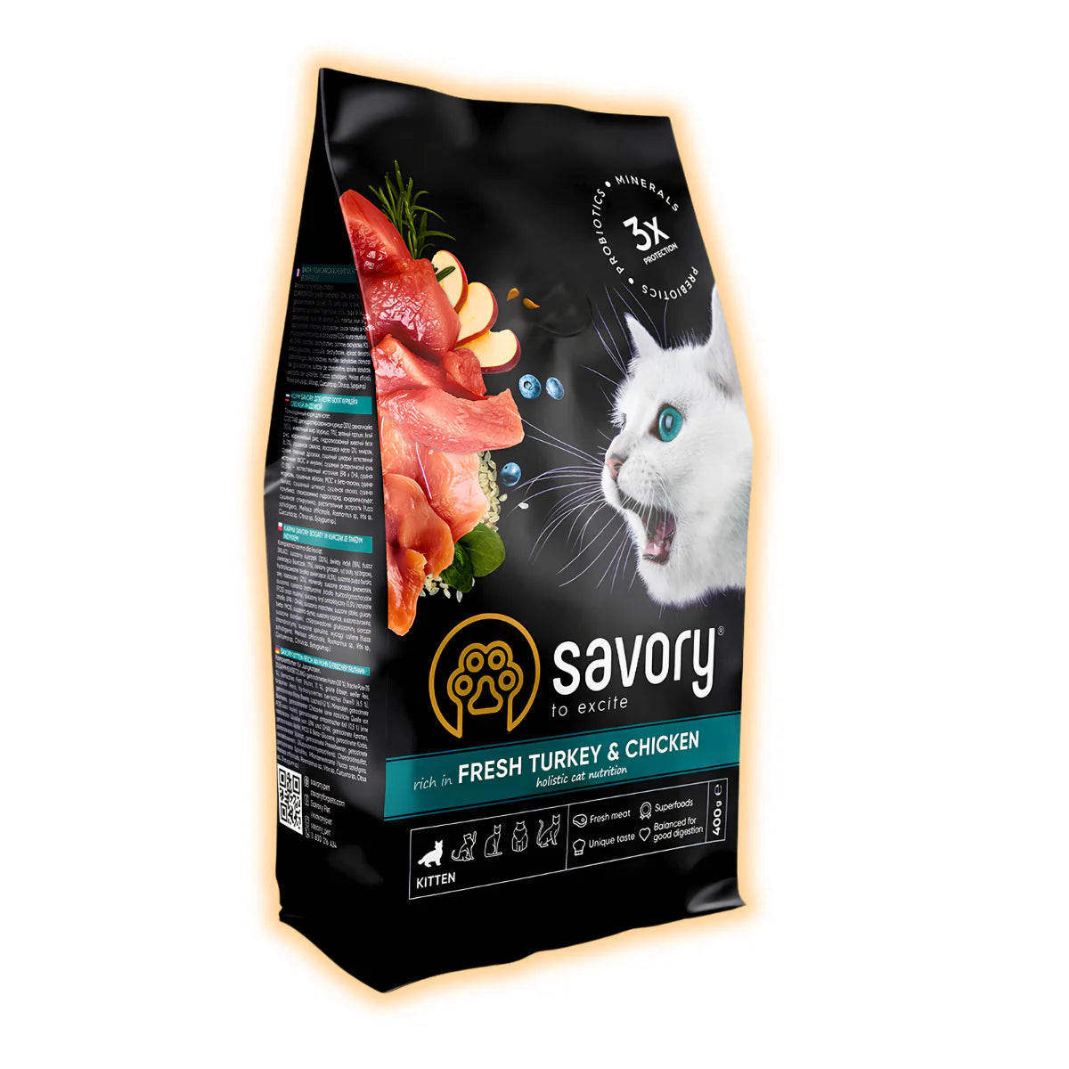 Сухий корм для кошенят Savory Kitten 400 г - індичка та курка - pawow.com.ua