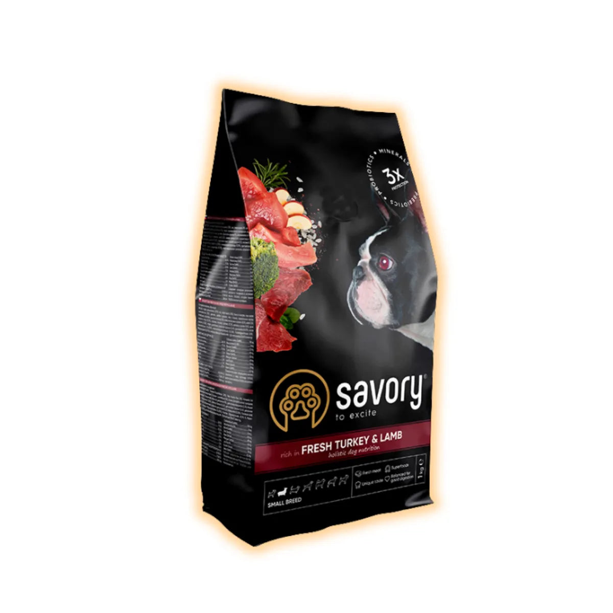 Savory Small Breed сухий корм для собак 1 кг - індичка та ягня - pawow.com.ua