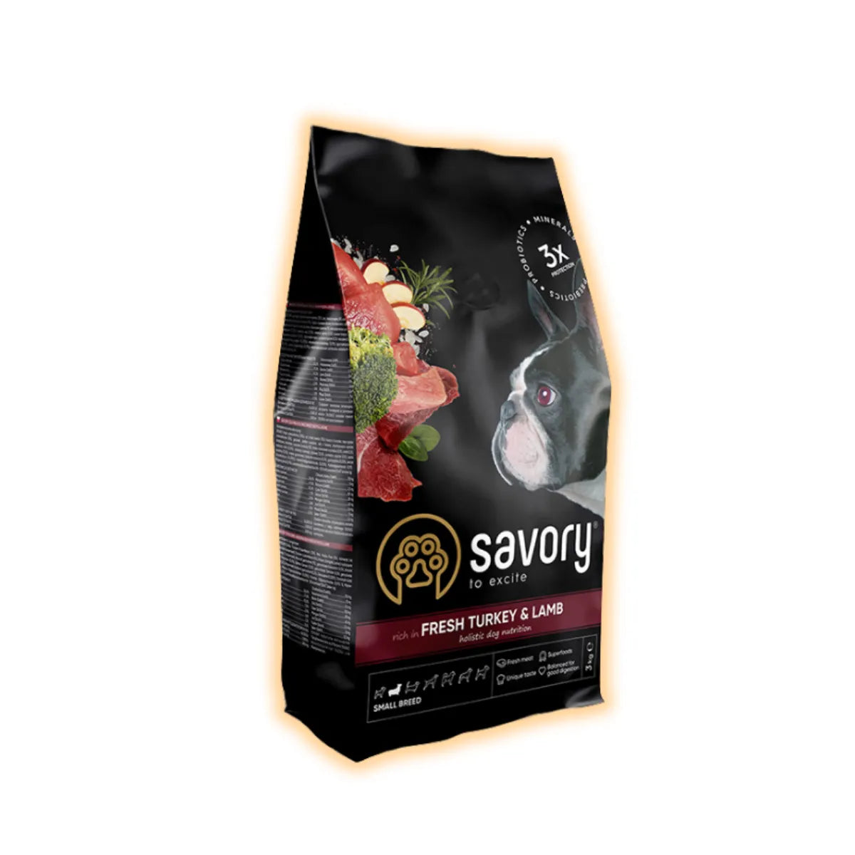 Savory Small Breed сухий корм для собак 3 кг - індичка та ягня - pawow.com.ua