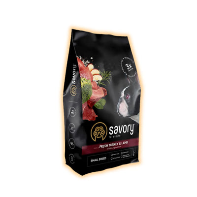 Savory Small Breed сухий корм для собак 8 кг - індичка та ягня - pawow.com.ua